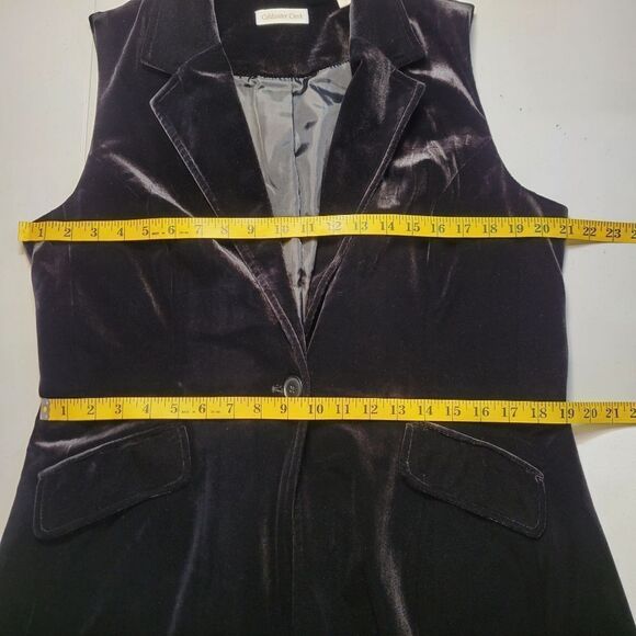 Coldwater Creek Black Velvet Vest Single Breasted Women's Plus Size 16 - Picture 12 of 13